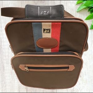 NEW Vintage Lark Expandable Canvas‎ Leather Overnight Weekender Carry-On Luggage
